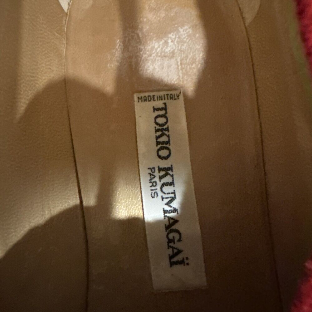 Vtg TOKIO KUMAGAI Paris Red Velvet Pull On Loafers Women’s Italy Size 37 7 - Picture 5 of 9